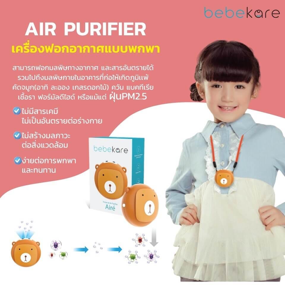 Aire - เครื่องฟอกอากาศส่วนบุคคล เครื่องฟอกอากาศเเขวนคอสำหรับเด็กเเละผู้ใหญ่ ป้องกันฝุ่นPM2.5 bebekare_2