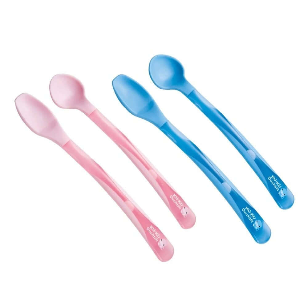 ชุดช้อนป้อนและบดอาหารสำหรับเด็ก KUKU DUCKBILL สีชมพู_2