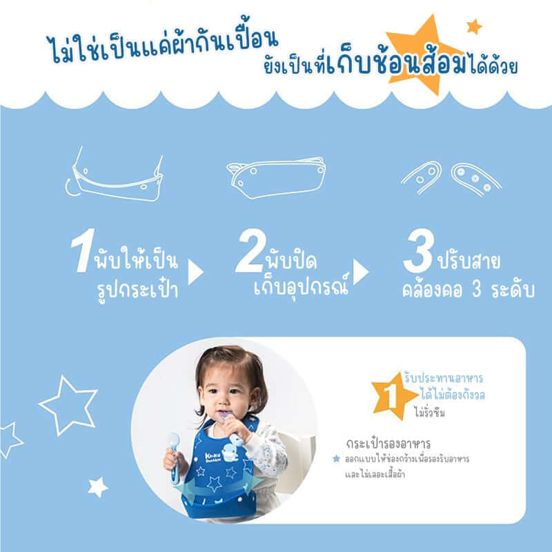 ผ้ากันเปื้อนเด็กแบบม้วน KUKU DUCKBILL สีชมพู_5
