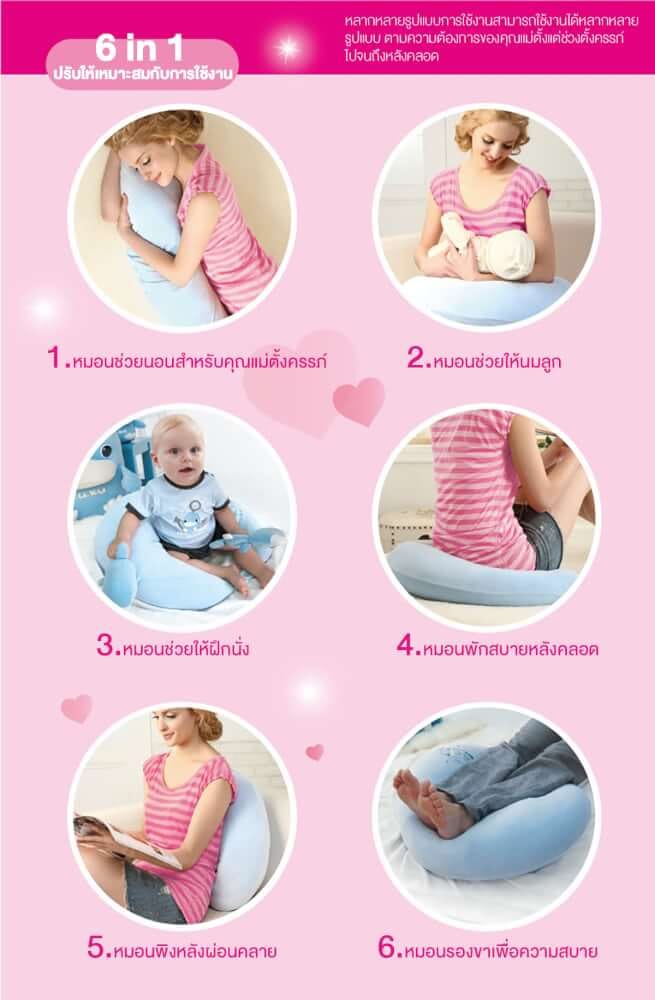 หมอนรองให้นม KUKU DUCKBILL  สีฟ้า_6