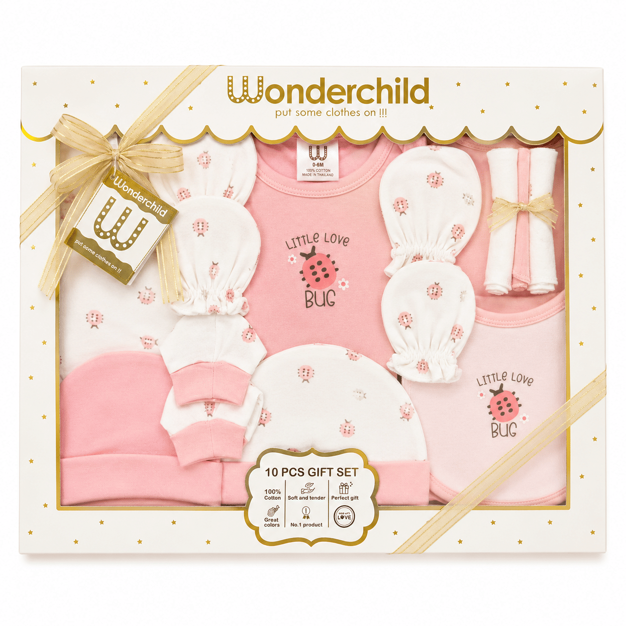 กล่องของขวัญเด็กแรกเกิด WONDERCHILD สีชมพู 10 ชิ้น_0