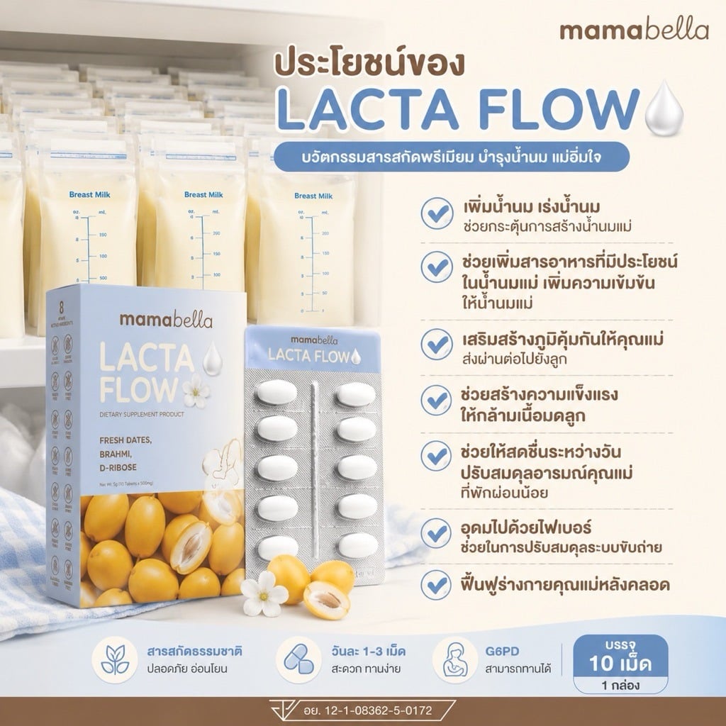 แล็กต้าโฟลว MAMABELLA สำหรับคุณแม่ให้นม 10 เม็ด_1