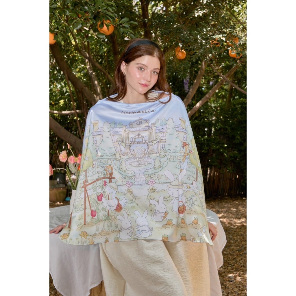 ผ้าคลุมให้นม NURSING COVER MAMABELLA ลายสวนฝรั่งเศส_1