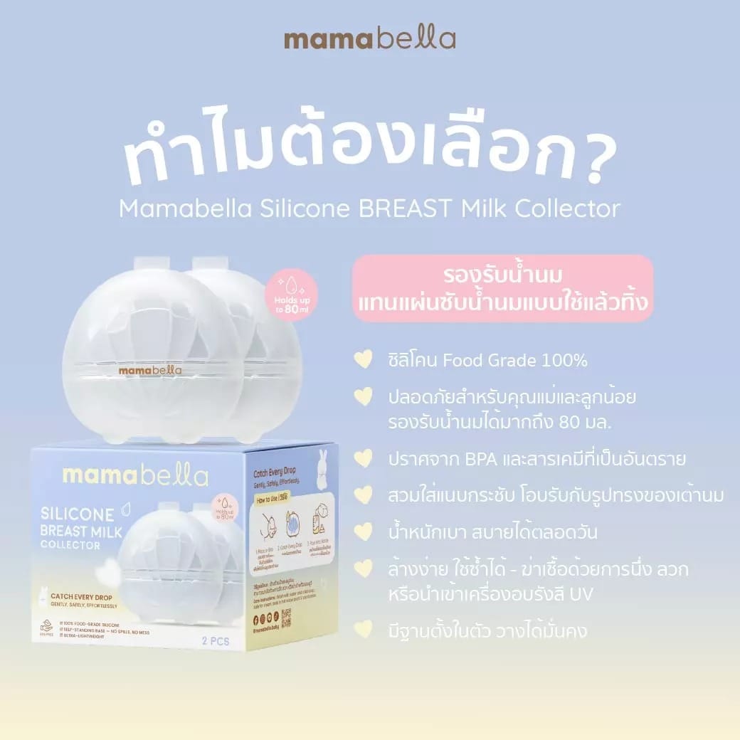 ถ้วยรองรับน้ำนมแม่ MAMABELLA รองรับน้ำนมได้มากถึง 80 มล._2