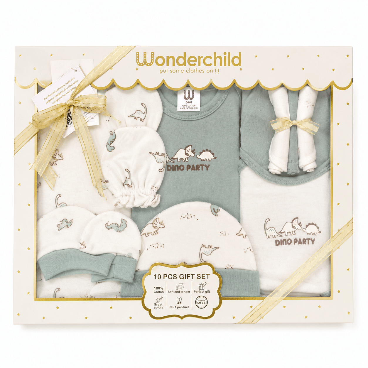 กล่องของขวัญเด็กแรกเกิด WONDERCHILD สีเขียว 10 ชิ้น_2