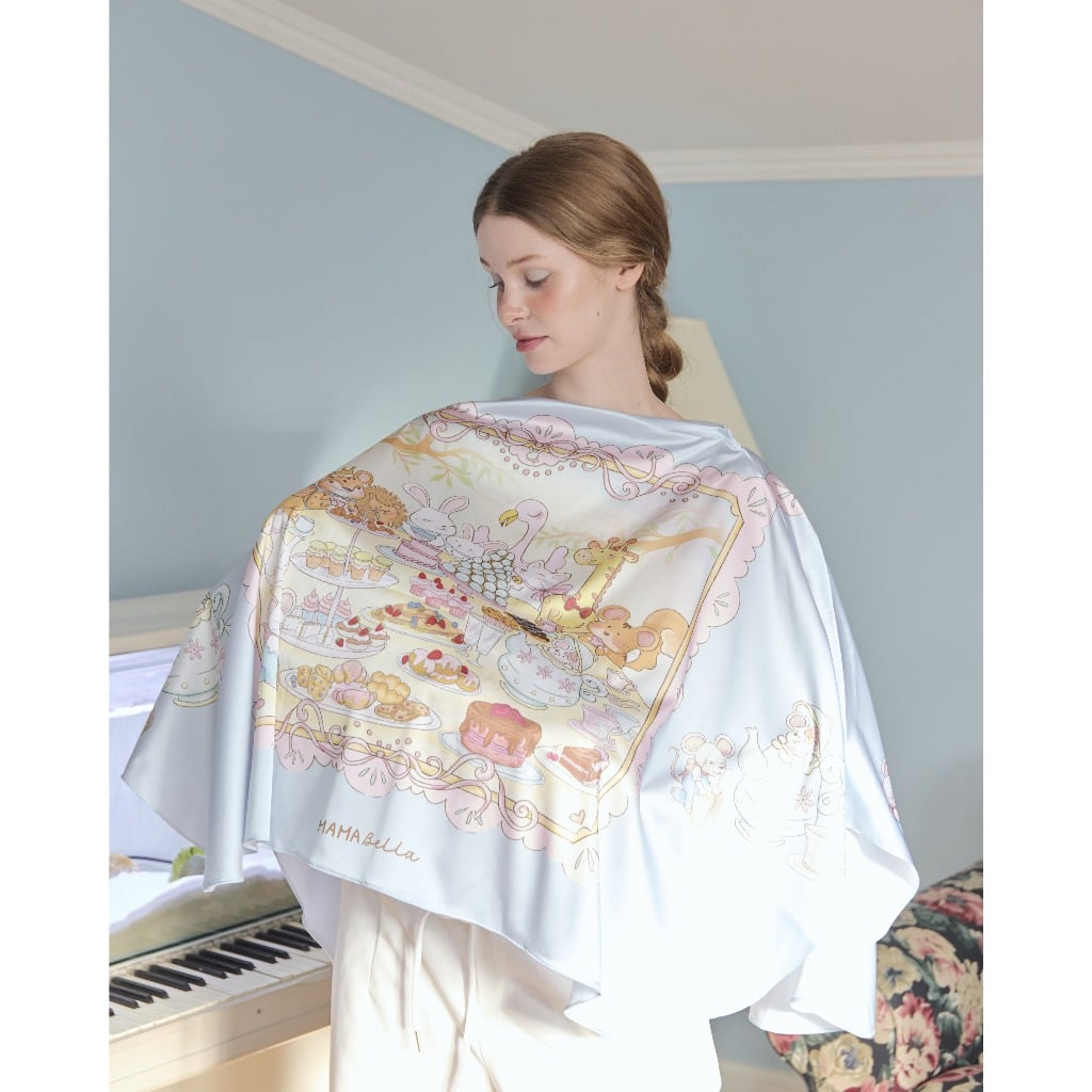 ผ้าคลุมให้นม NURSING COVER MAMABELLA ลายสวนฝรั่งเศส_2