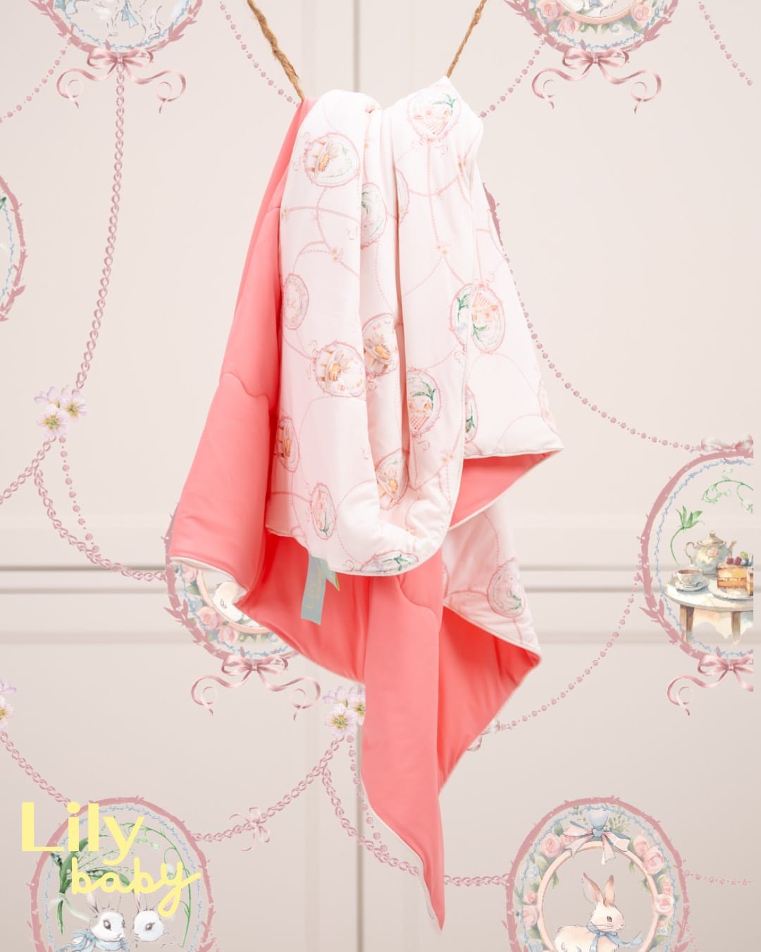 ผ้าห่มสำหรับเด็ก LILY BABY กระต่ายสีชมพู_8