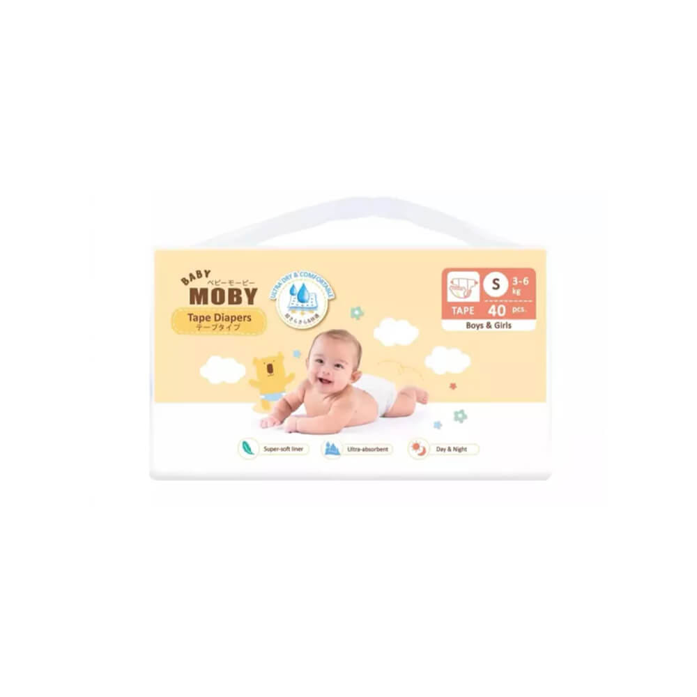 ผ้าอ้อมสำเร็จรูป ชนิดเทป Diaper Tape BABY MOBY ไซส์ S