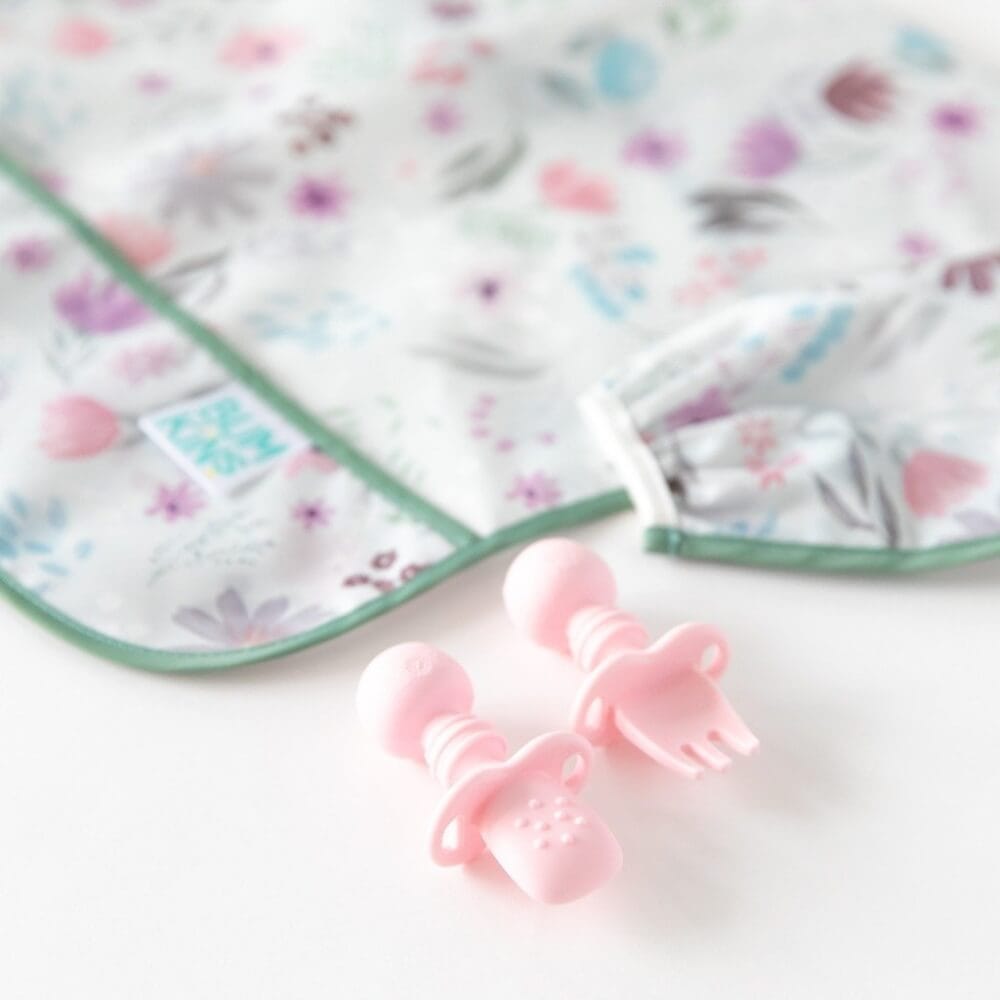 ช้อนส้อมซิลิโคนสำหรับเด็ก  4m+ Bumkins Chewtensils Marble		 		 		