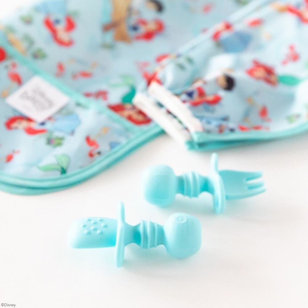 ช้อนส้อมซิลิโคนสำหรับเด็ก  4m+ Bumkins Chewtensils Marble		 		 		