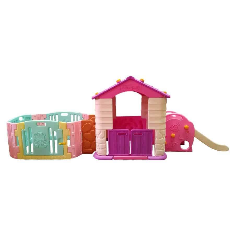 บ้านเด็กเล่นพร้อมสไลเดอร์ต่อคอกกั้นเด็ก รุ่น Play House Slide + Baby Room Eduplay_6