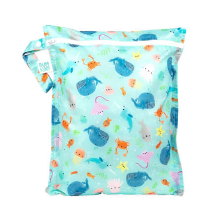 กระเป๋าผ้าเปียก Bumkins Wet Dry Bag  Ocean Life 		 		 		