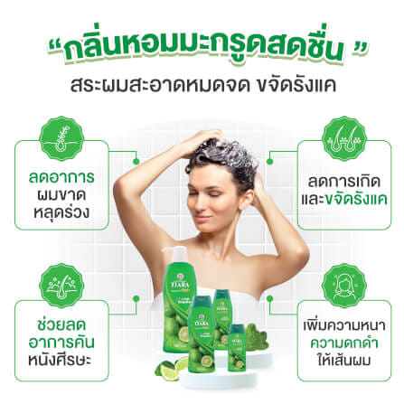 แชมพูสมุนไพร TIARA  มะกรูด 240 มล.+ครีมนวดผมสมุนไพรเทียร่า มะกรูด 160 มล._4