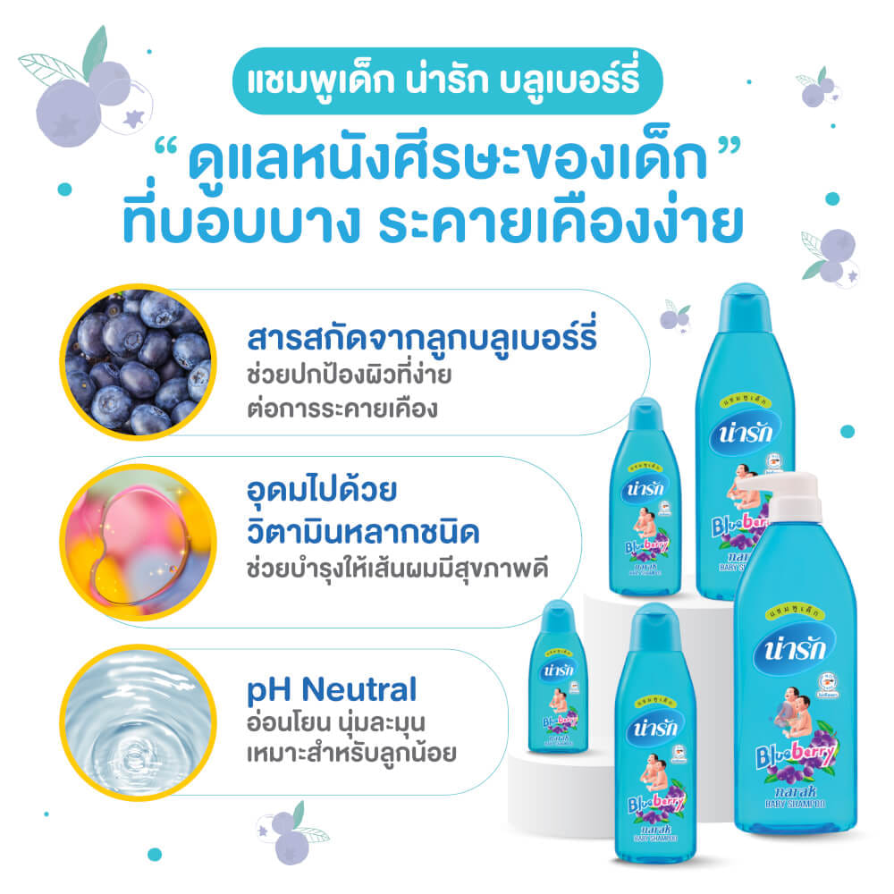  แชมพูน่ารักบลูเบอร์รี่ Narak 500 มล