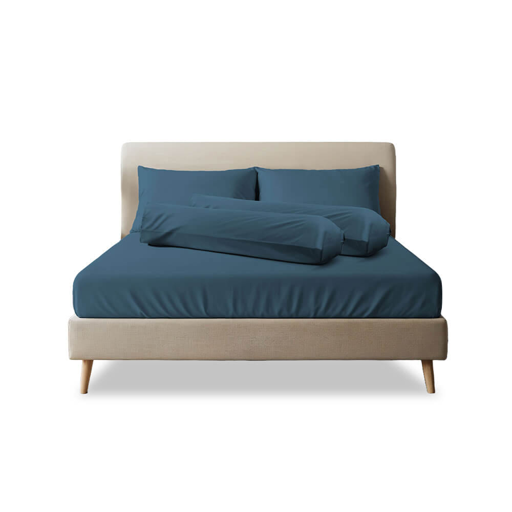 ชุดผ้าปูที่นอน 3.5 ฟุต 3 ชิ้น SLEEPHAPPY รุ่น Cloud soft bed sheet Set B สีน้ำเงิน_0