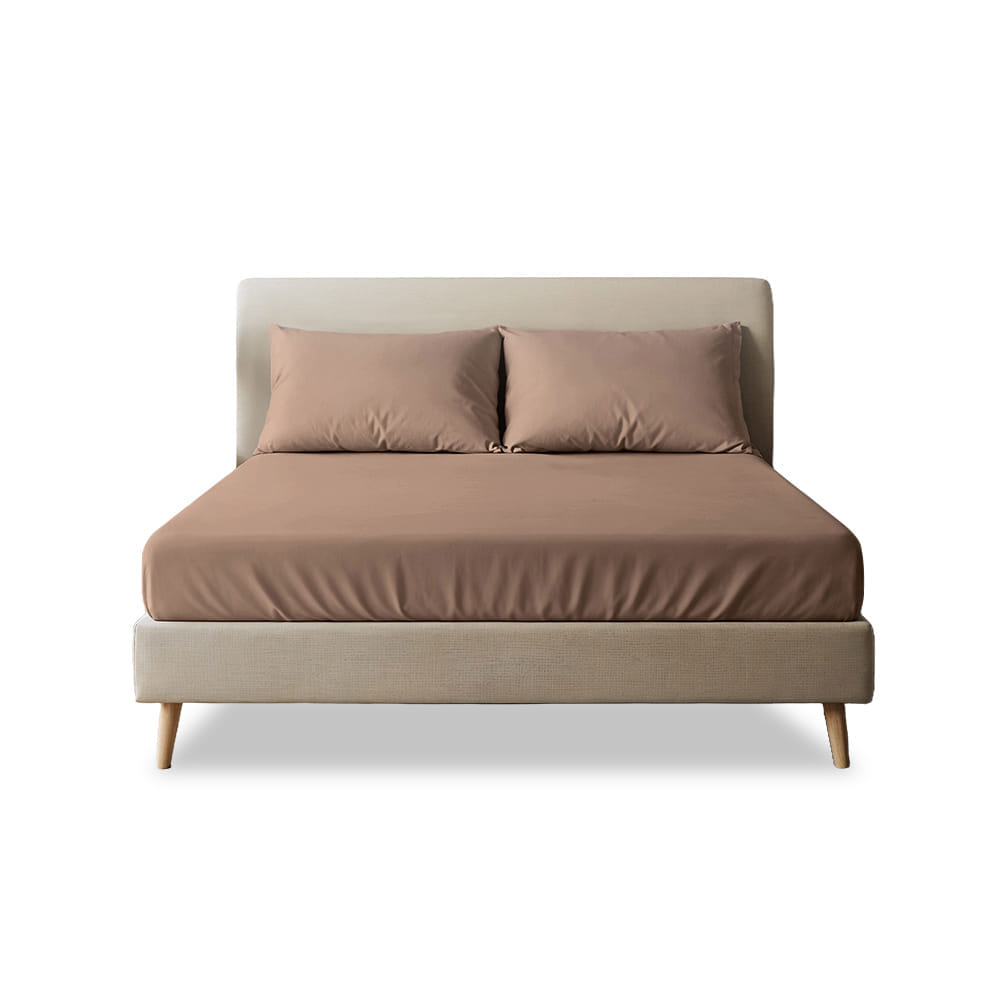 ชุดผ้าปูที่นอน 6 ฟุต 3 ชิ้น SLEEPHAPPY รุ่น CLOUD SOFT BED SHEET SET A สีน้ำตาล_9