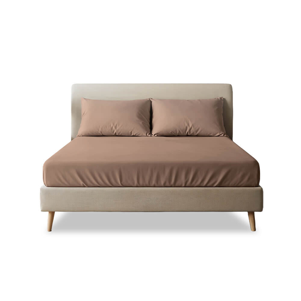 ชุดผ้าปูที่นอน 3.5 ฟุต 2 ชิ้น SLEEPHAPPY รุ่น Cloud soft bed sheet Set A สีน้ำตาล_0