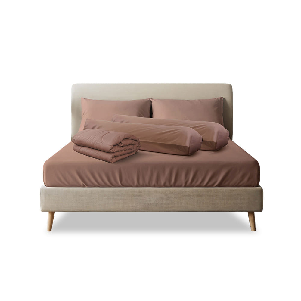 ชุดผ้าปูที่นอน 5 ฟุต 6 ชิ้น SLEEPHAPPY รุ่น CLOUD SOFT BED SHEET SET C (รวมผ้านวม) สีน้ำตาล_9