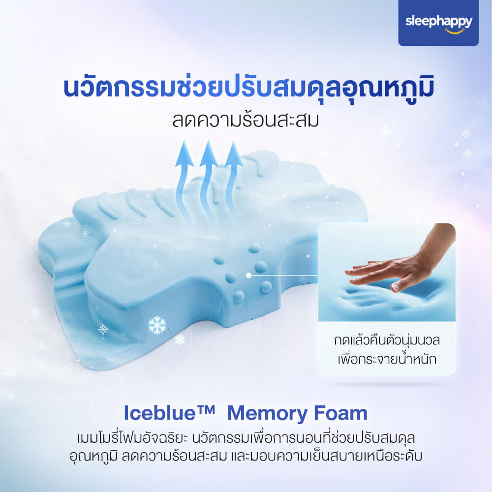 หมอนเมมโมรี่โฟมสุขภาพ SLEEPHAPPY รุ่น BUTTERFLY PILLOW