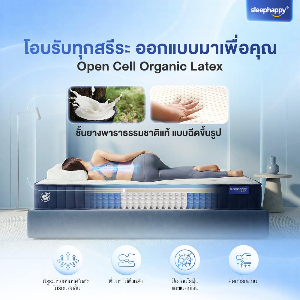 ที่นอนพ็อกเก็ตสปริง 5 ฟุต SLEEPHAPPY ATLANTIS V2 LITE หนา 8 นิ้ว_4