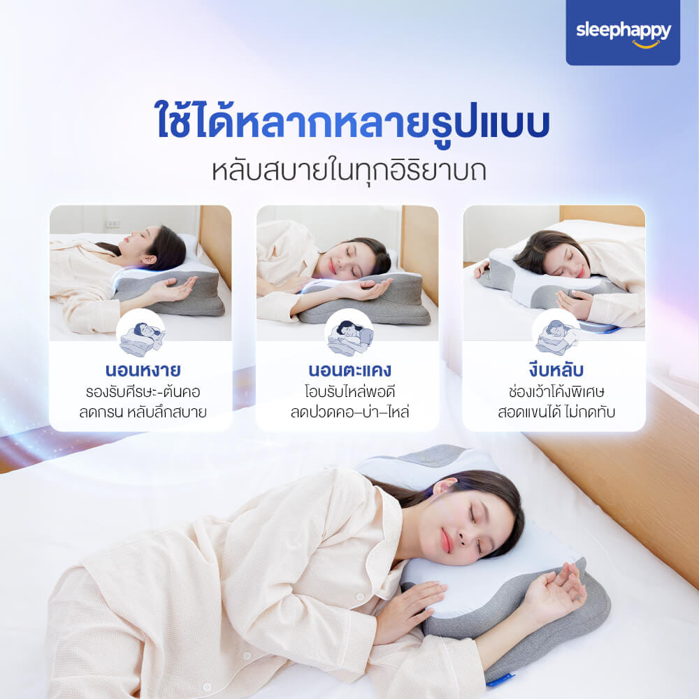 หมอนเมมโมรี่โฟมสุขภาพ SLEEPHAPPY รุ่น BUTTERFLY PILLOW