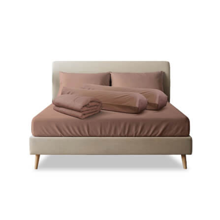 ชุดผ้าปูที่นอน 3.5 ฟุต 4 ชิ้น SLEEPHAPPY รุ่น Cloud soft bed sheet Set C (รวมผ้านวม) สีน้ำตาล_0