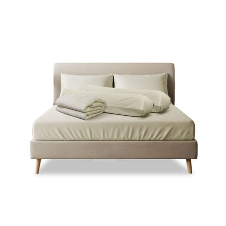 ชุดผ้าปูที่นอน 3.5 ฟุต 4 ชิ้น SLEEPHAPPY รุ่น Cloud soft bed sheet Set C (รวมผ้านวม) สีเบจ_0