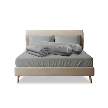 ชุดผ้าปูที่นอน 6 ฟุต 6 ชิ้น SLEEPHAPPY รุ่น CLOUD SOFT BED SHEET SET C (รวมผ้านวม) สีเทา_0