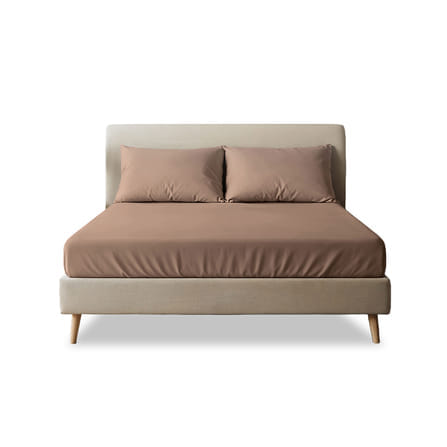 ชุดผ้าปูที่นอน 5 ฟุต 3 ชิ้น SLEEPHAPPY รุ่น CLOUD SOFT BED SHEET SET A สีน้ำตาล_0