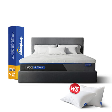 ที่นอนพ็อกเก็ตสปริงเสริมยางพาราธรรมชาติและเมมโมรี่โฟม 6 ฟุต SLEEPHAPPY รุ่น ATLANTIS MAX HYBRID หนา 12 นิ้ว_0