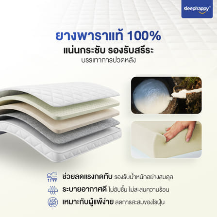 แผ่นรองนอน 5 ฟุต SLEEPHAPPY XTRAFIRM LATEX_2