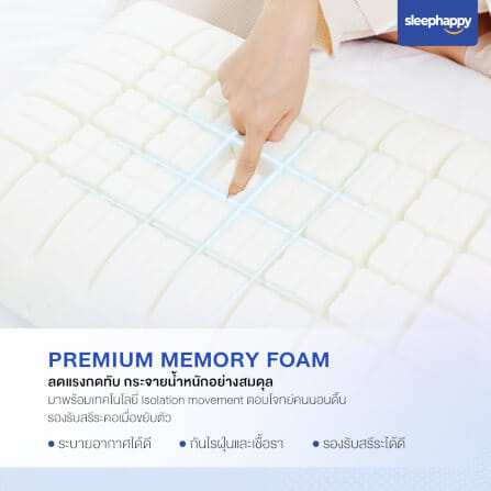หมอนเมมโมรี่โฟมสุขภาพ SLEEPHAPPY รุ่น CUBE PILLOW นอนได้ 2 ด้าน_4