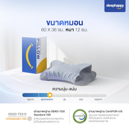 หมอนเมมโมรี่โฟมสุขภาพ SLEEPHAPPY รุ่น BUTTERFLY PILLOW_8