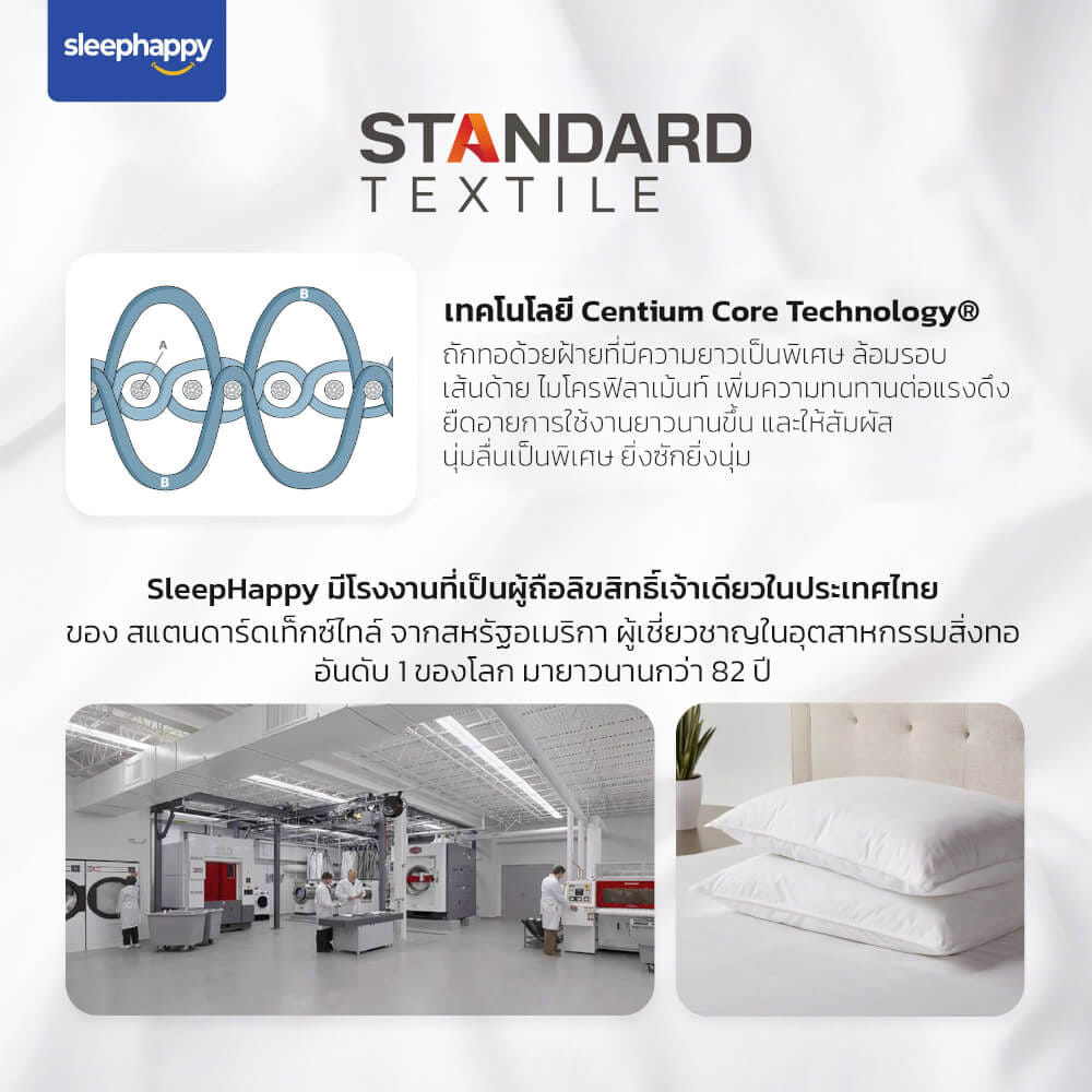 หมอนขนเป็ดแท้ SLEEPHAPPY เกรดโรงแรม 5 ดาว ขนาด 1300 กรัม_7