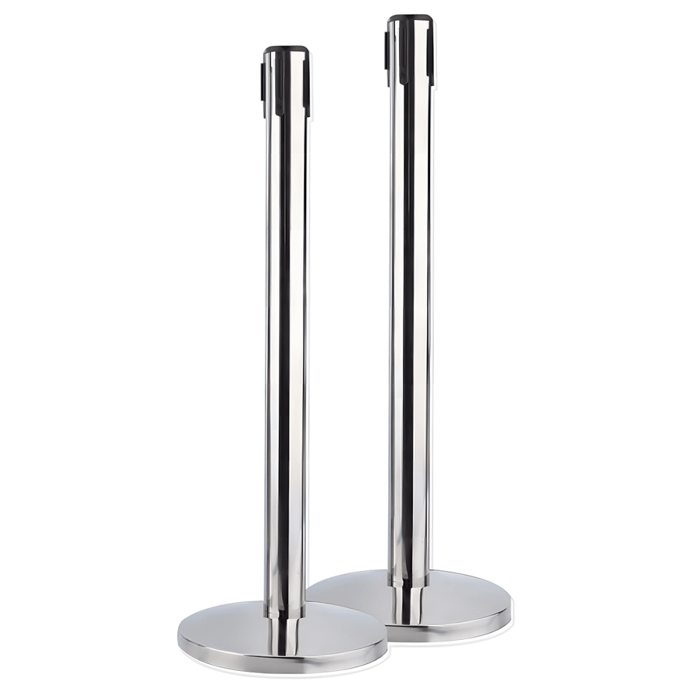เสากั้นทางเดินสแตนเลส ไทยจราจร ความสูง 90 ซม. ชนิดสายดึงกลับอัตโนมัติ สายยาว 2 เมตร สีเงิน (ราคาต่อต้น)_9