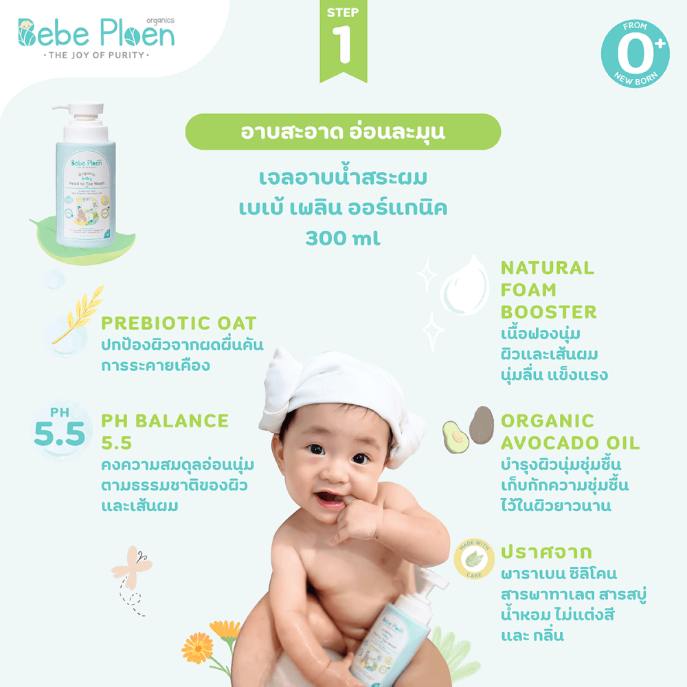 ชุดเชตครบเครื่องเรื่องการอาบน้ำ เบเบ้ เพลิน ออร์แกนิค