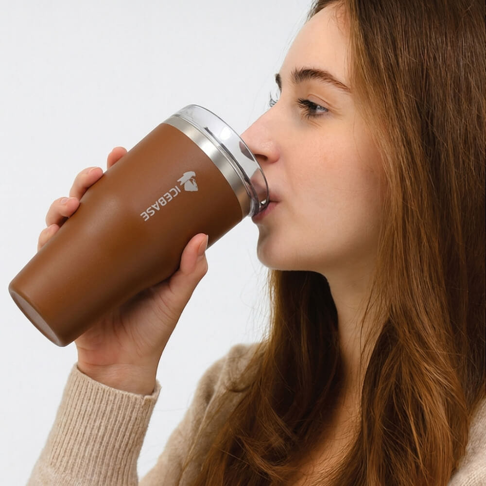แก้วเก็บความเย็น ICEBASE รุ่น VLS-527CA (OSLO) ขนาด 600 ML สีกาแฟ