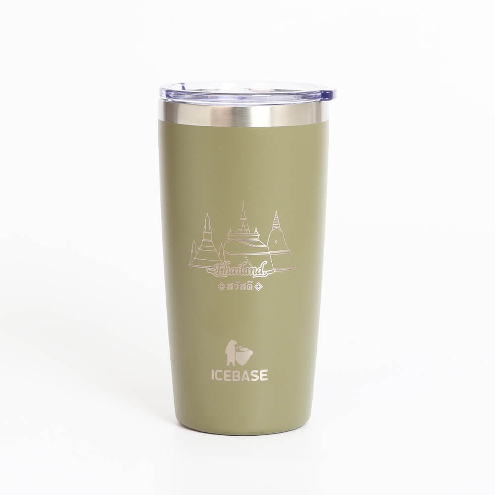 แก้วเก็บความเย็น ICEBASE รุ่น VLS-702GN (THAI CULTURE) ขนาด 600 มิลลิลิตร สีเขียว_1