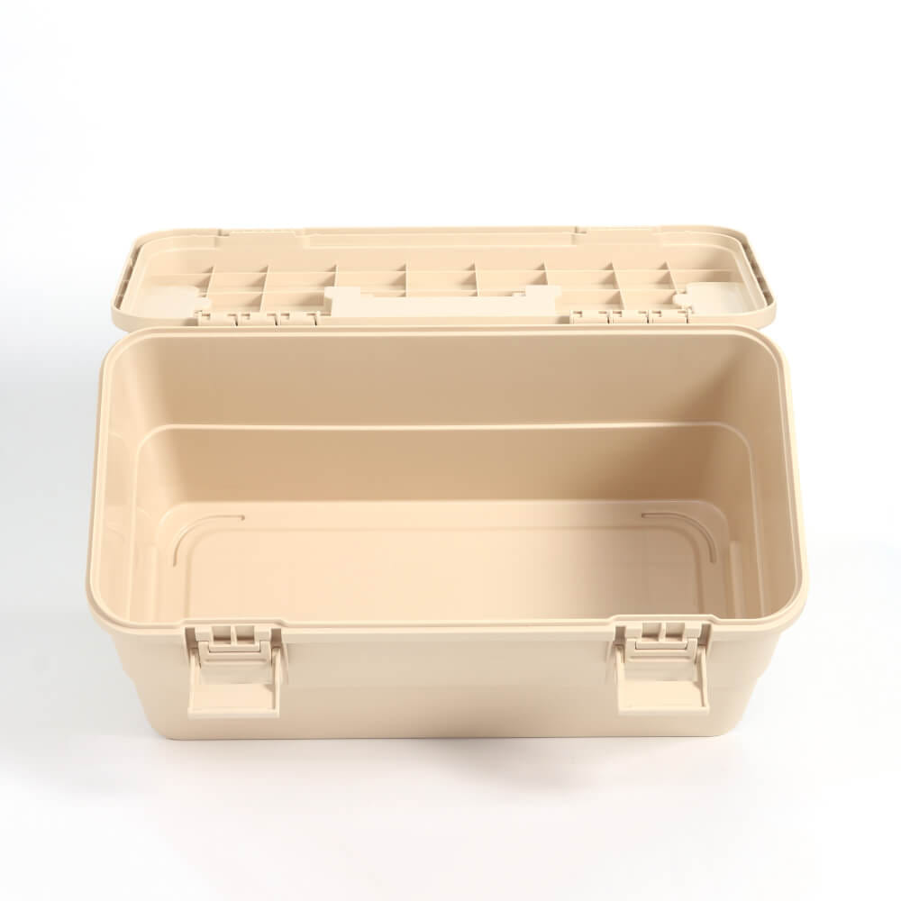 กล่องอเนกประสงค์พร้อมถาดใส่ของ ICEBASE รุ่น XC-003BE (SOLO) ขนาด 15 ลิตร สีเบจ_8