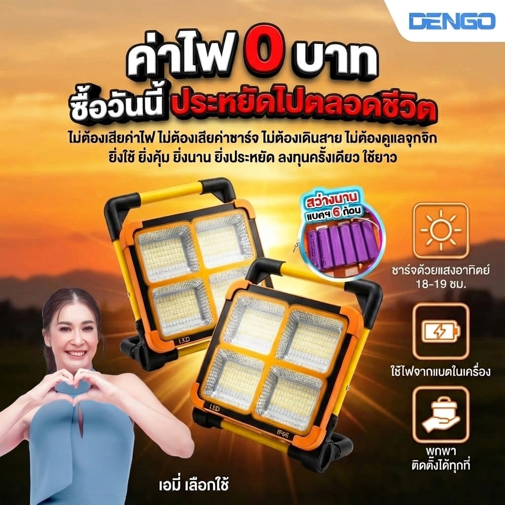 ไฟสนาม SOLAR DENGO SOLAR SHINING BRIGHT 1200W_8