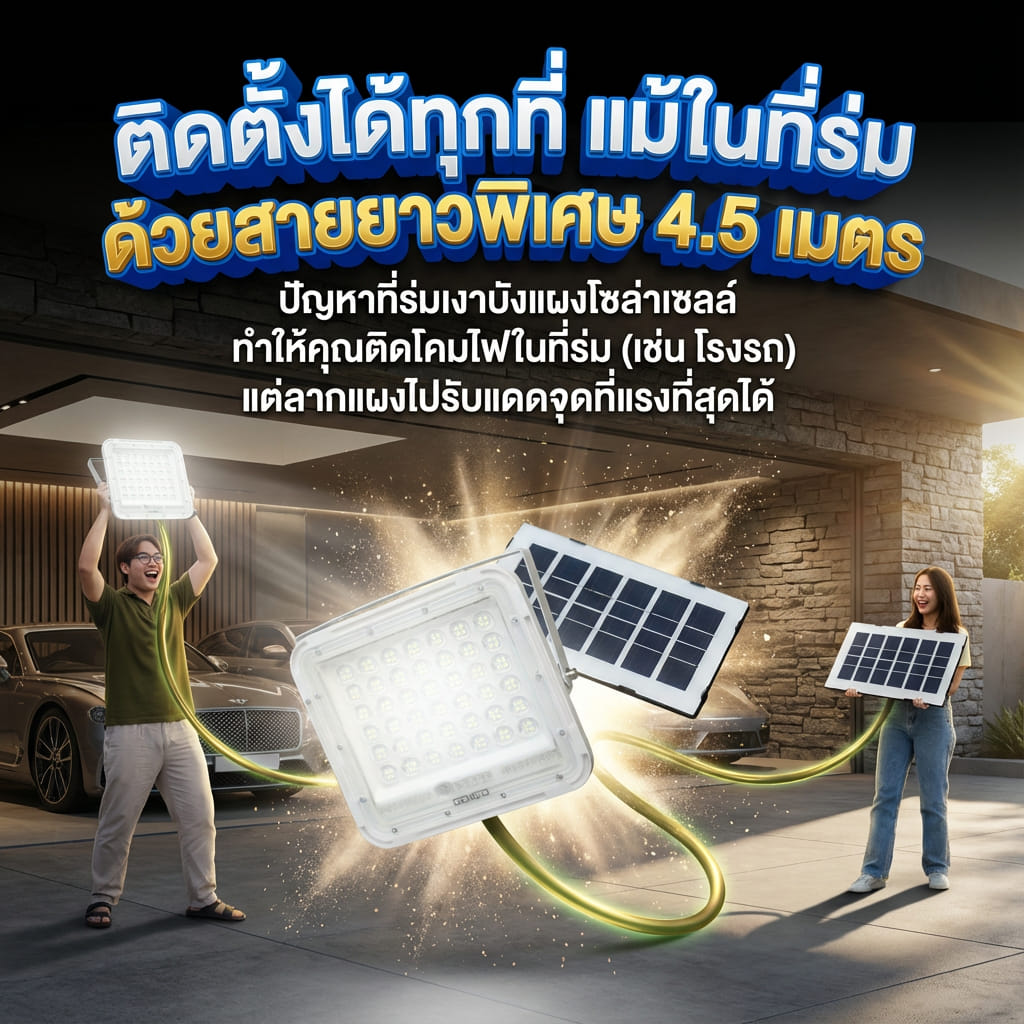 ไฟสนาม DENGO POWER BRIGHT HYBRID สีเทา_5