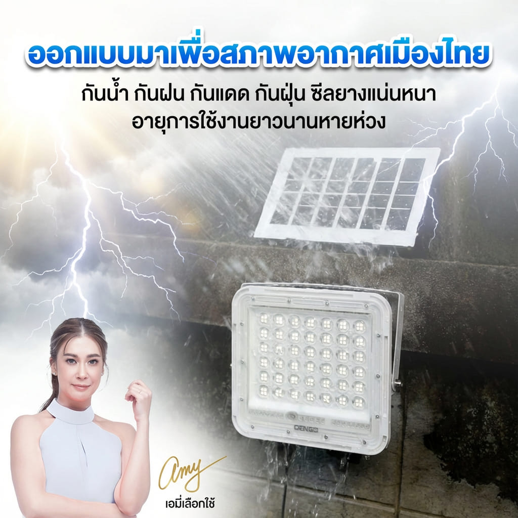 ไฟสนาม DENGO POWER BRIGHT HYBRID สีเทา_6