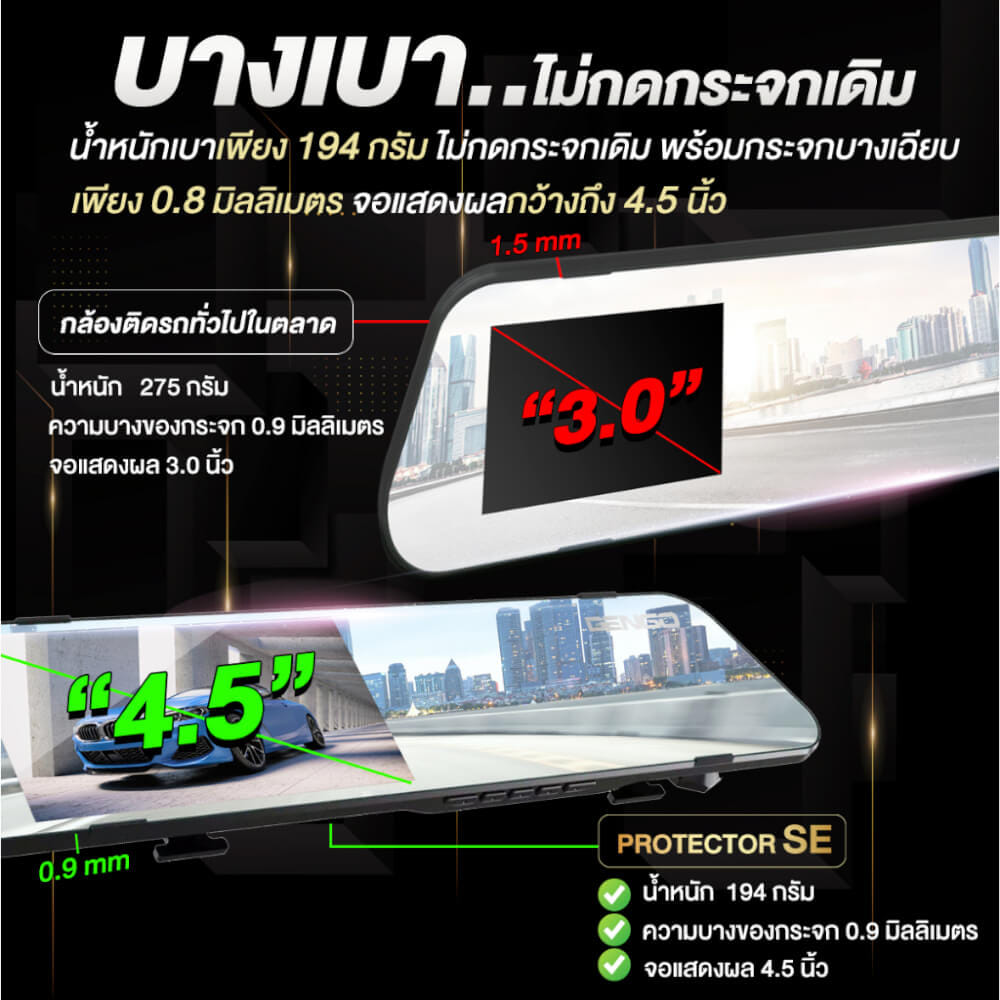 กล้องติดรถยนต์ Dengo Protector SE