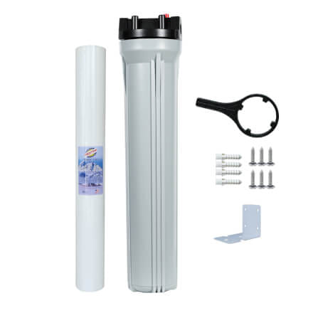 เครื่องกรองน้ำใช้ 1 ขั้นตอน WATERWAY สีเทา ขนาด 20 นิ้ว พร้อมไส้กรอง PP 5 ไมครอน รุ่น HS20WT-PP_1