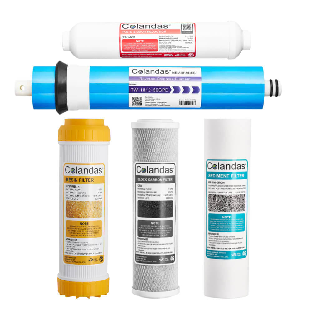 ไส้กรอง Reverse Osmosis ( RO ) 50 GPD COLANDAS รุ่น FCORO-50G 5 ขั้นตอน 