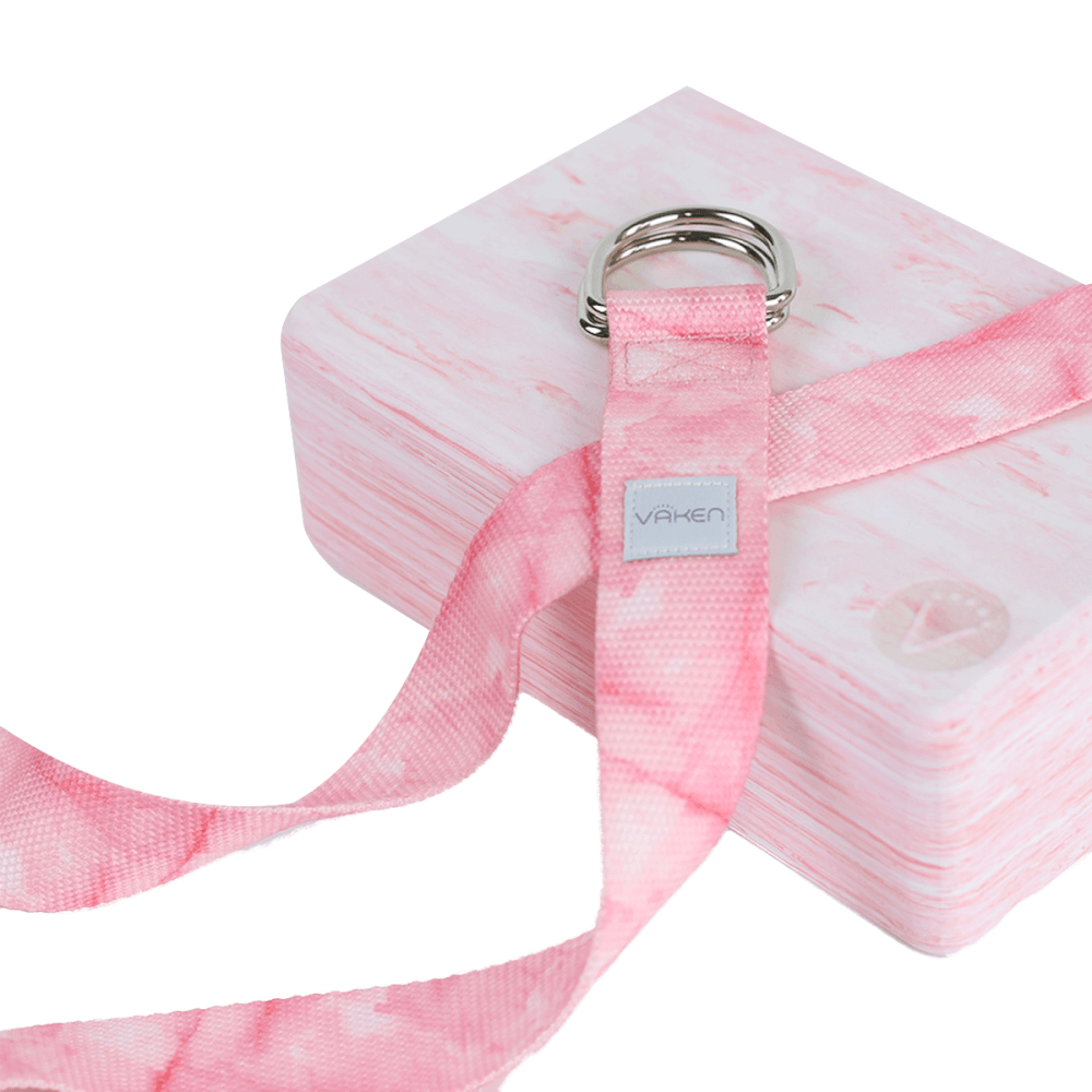 เชือกโยคะ Vaken รุ่น Marbled Yoga Strap 240cm สีชมพู 