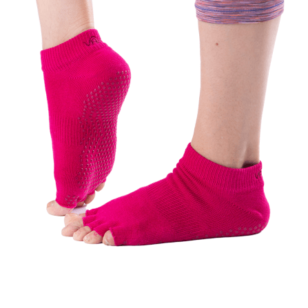 ถุงเท้ากันลื่นเปิดนิ้ว Vaken รุ่น Grip Socks ไซส์ M/L สีชมพูดอทแดง_0