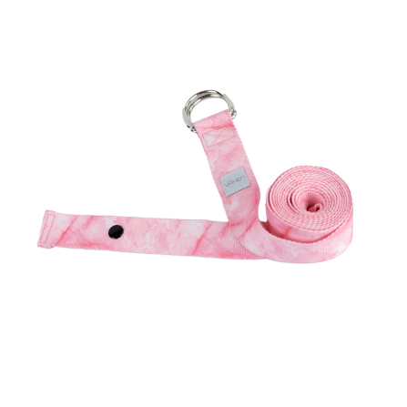 เชือกโยคะ Vaken รุ่น Marbled Yoga Strap 240cm สีชมพู _2