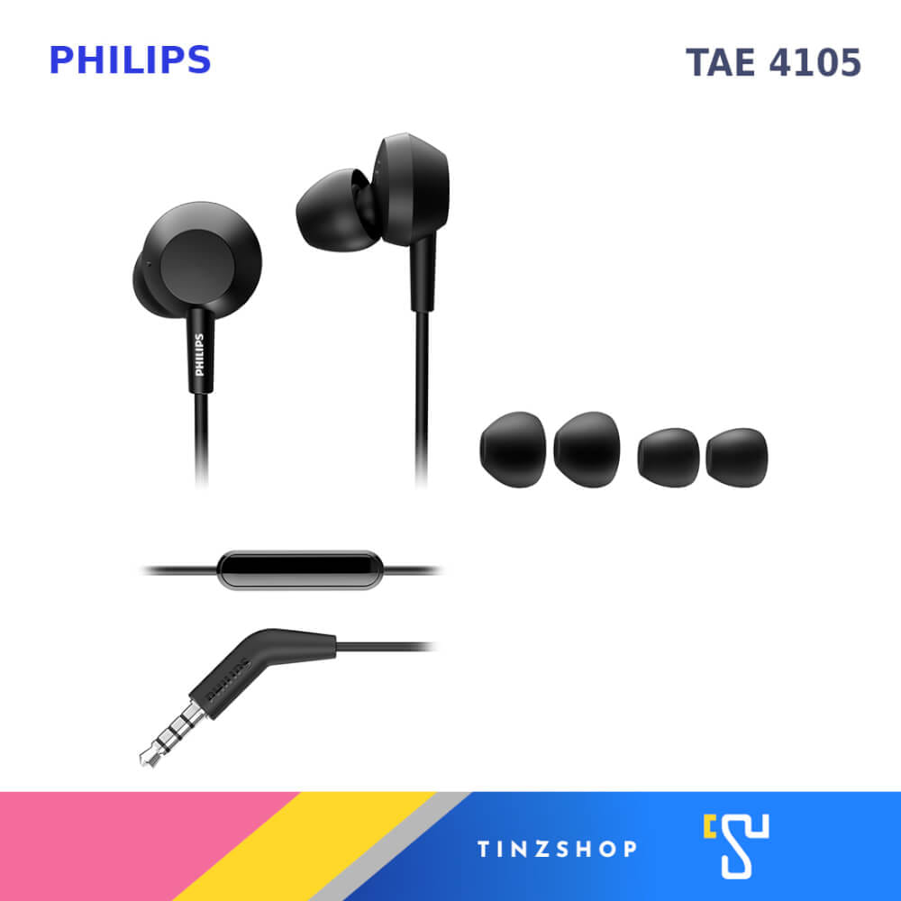 หูฟังอินเอียร์ PHILIPS รุ่น TAE4105 สีดำ