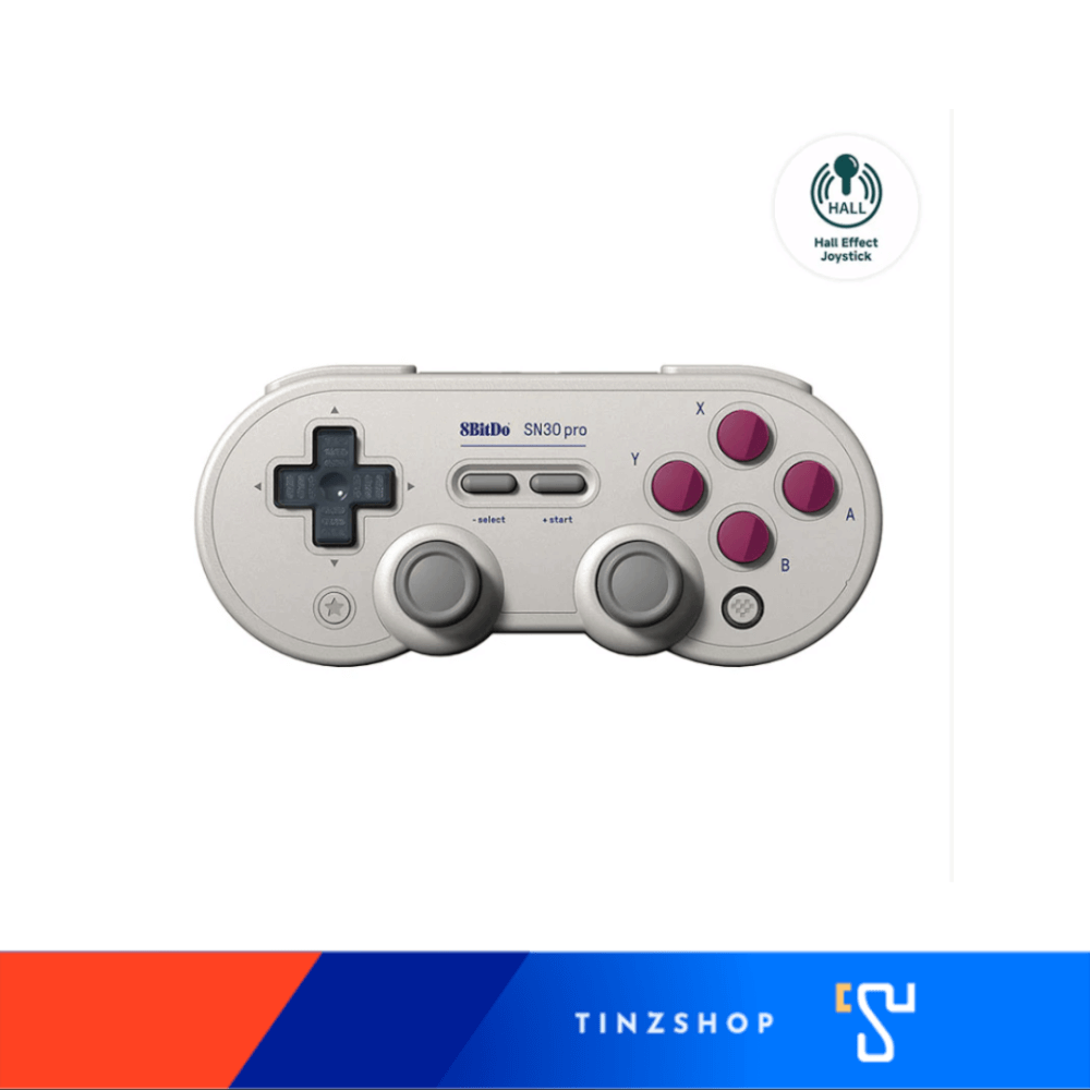 จอยเกมไร้สาย 8Bitdo SN30 Pro สีเทา/ปุ่มม่วง